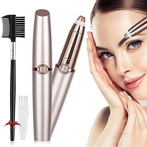 Eyebrow Trimmer, Electric Epilator for Women Eyebrow, Portable Eyebrow Hair Remover Painless with Light For Face Lips Nose Facial Hair, Eyebrow Shaver and Precision Hair Removal Shaver