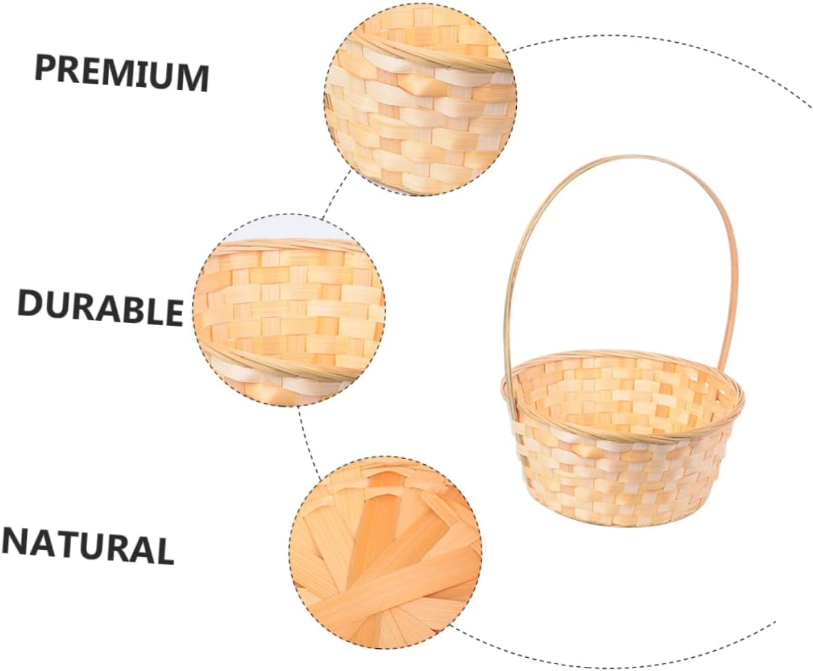 2pcs Dance Flower Basket Baby Storage Basket Mom Egg Fillers Wicker Picnic s Easter Flower Girl Handwoven Flower Storage Handle