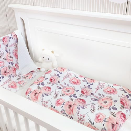 Image of SWESEN Baby Lounger Cover, Removable Infant Lounger Slipcover for Girls, Ultra Soft Cover for Newborn Lounger, Snug Fitting Design, Pink Floral