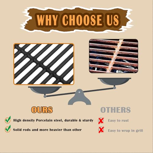 Image of SafBbcue Grill Parts DGH474CRP for Dyna-Glo 4-Burner DGH450CRP DGH450CRP-D DGH450CRN DGH451CRP Grills Grates Replacement, Dyna-Glo Grill DGH485CRP Cast Iron Grill Grates Replacement Parts