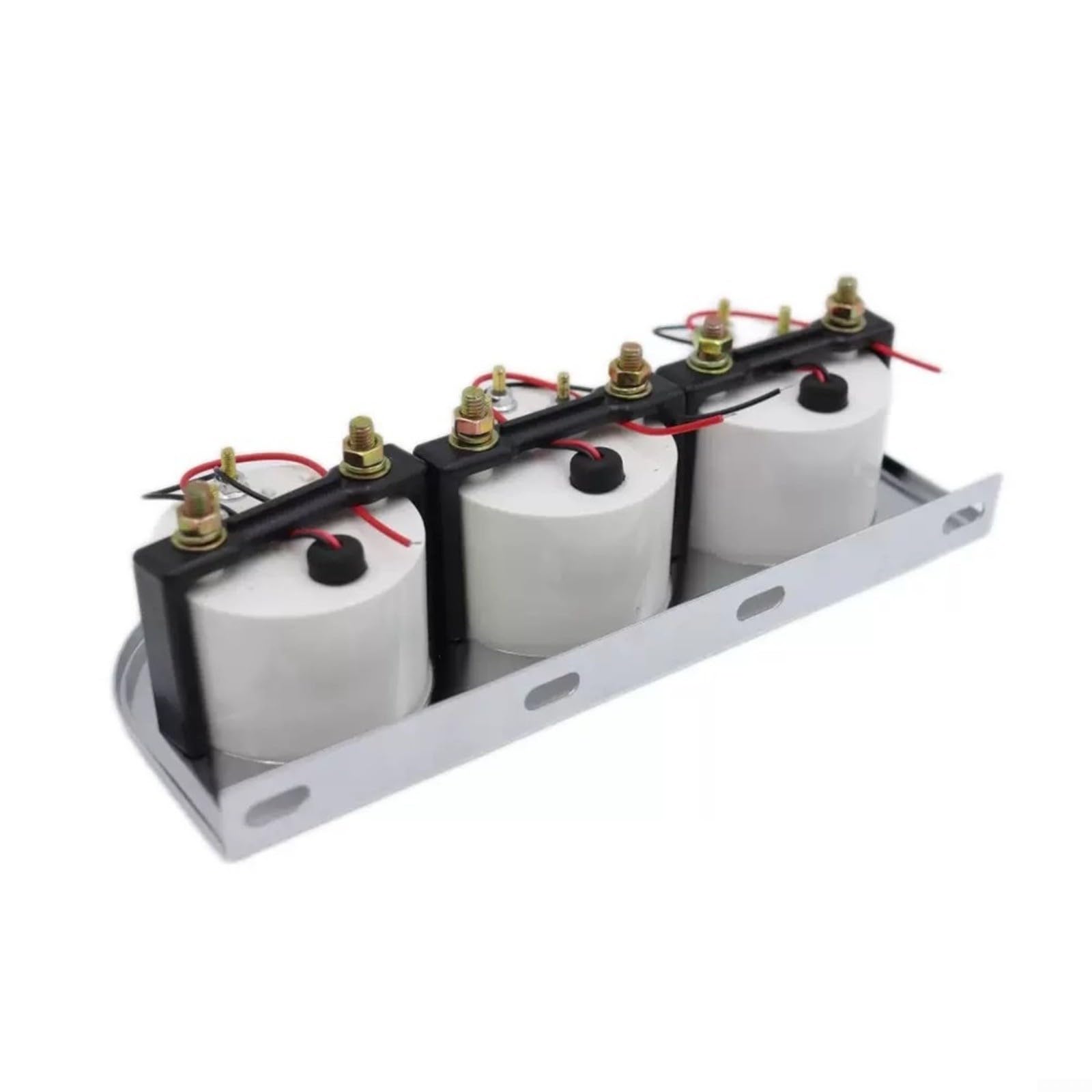 Juego de calibre 3 en 1 para coche, 52 mm, voltaje de aceite, temperatura del agua, voltímetro, instrumento combinado para coches, camiones, 12 V, carcasa de ABS, color blanco y negro, montaje (B)