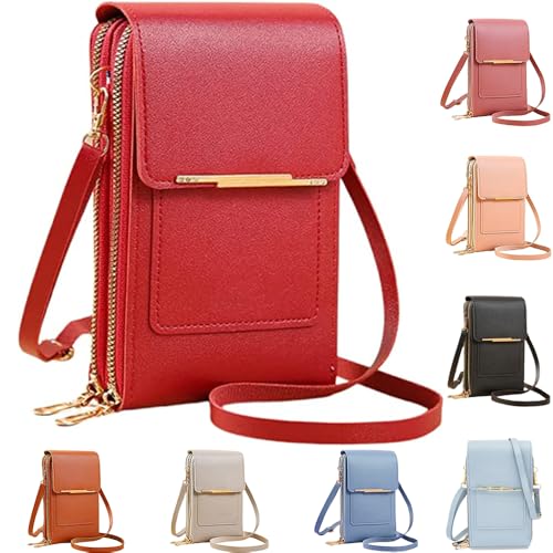 Image of Anti-Theft Leather Bag,Small Crossbody Cell Phone Purse Wallet for Women,RFID Block Phone Purse Crossbody with Shoulder Strap