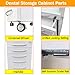 EQCOTWEA 5-Drawer Mobile Dental Cart Stainless Steel Medical Trolley with Lock & 2 Partition Brackets Rolling Medical Storage Cabinet for Clinic, Hospital, Dental Assistant, Office, School, Home Use