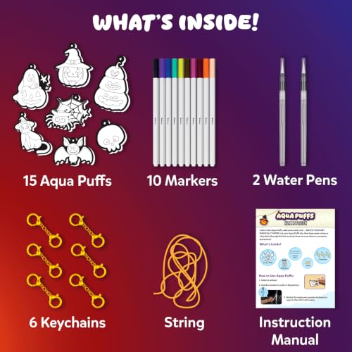 Image of Skillmatics Halloween Aqua Puffs - 3D Art Kit, Paint By Number Kit