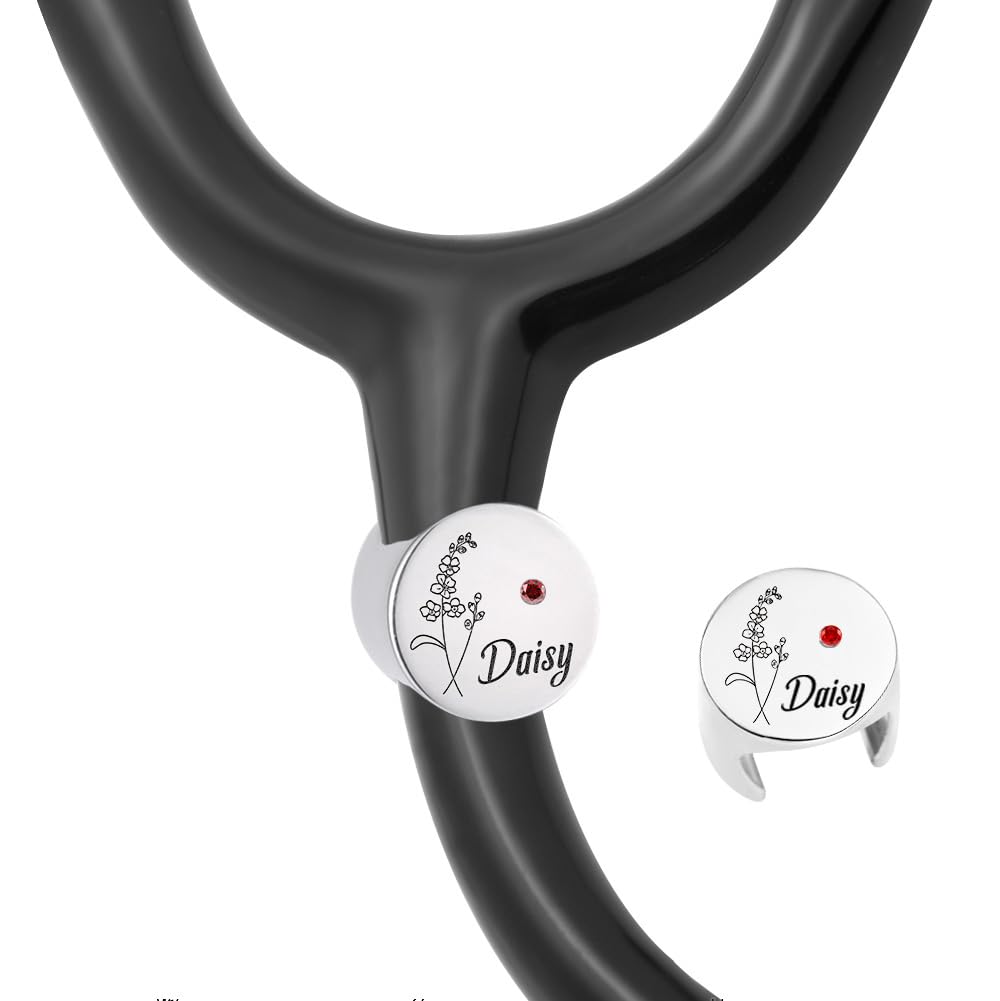 Ultragifta Personalized Stethoscope Name Tag Custom Stethoscope Charms for Nurses Stethoscope Accessories ID Tags Nurse Gifts for Women Graduation Vet Doctor