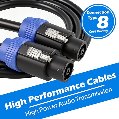 Image of 8 Pole Speakon Cables, 8 Pin NL8FC Pure Copper Wire 3.28FT