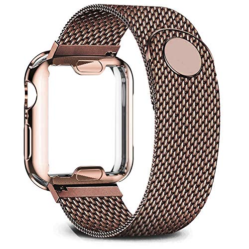 Bracelet en acier inoxydable et boîtier agate élégant pour i-watch 42-44mm