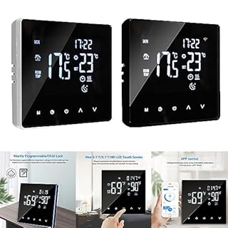 Digitale Intelligente Termostato, Programmabile Wifi Wireless Casa Camera Sensore App Controllo LCD Pannello di Controllo Temperatura APP Voice nero