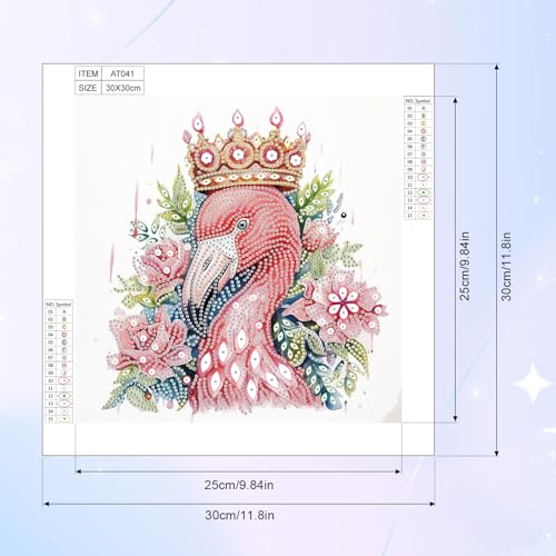 Image of AiYuanzsh 5D Special Shape Diamond Art Kits for Beginners, Diamond Art Painting Kits for Adults Flamingo, Crystal Rhinestones Diamond Art for Home Wall Decoration Gift 12x12inch /30x30cm, Animal