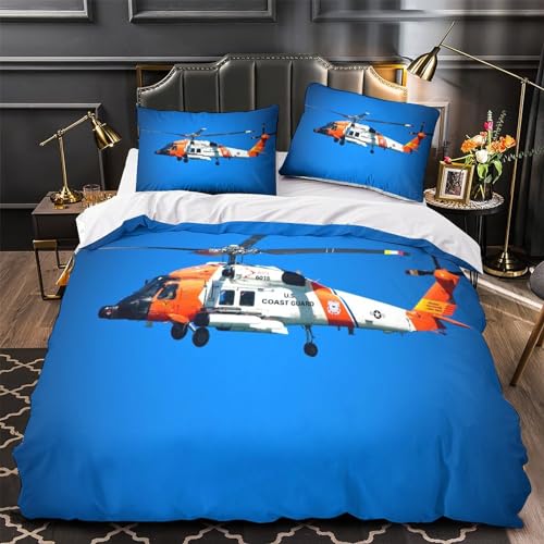 Housse de couette avion de combat 3D impression haute définition parure de lit double premium