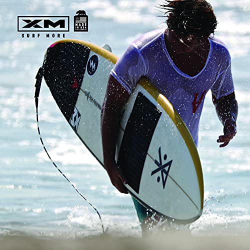 XM SURF MORE Premium Surfboard Leash, 9ft, Made in USA, Regular Cord Thickness (.270in), Key Pocket, Unbreakable Swivels, Detachable Railsaver, Camo Leash, Camo Strap