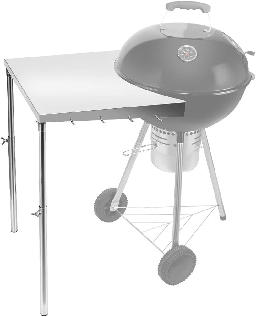 onlyfire Table de Barbecue Amovible en Acier Inoxydable pour Weber 47 cm et 57 cm - Table d'appoint en INOX - Accessoire pour Barbecue à Charbon Weber
