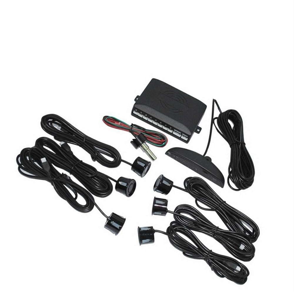 Kit sensori parcheggio Monitor Allarme per auto | Monitor Allarme automatico forte 6 sensori Sensore di parcheggio Retromarcia Retroilluminazione Display rilevamento radar