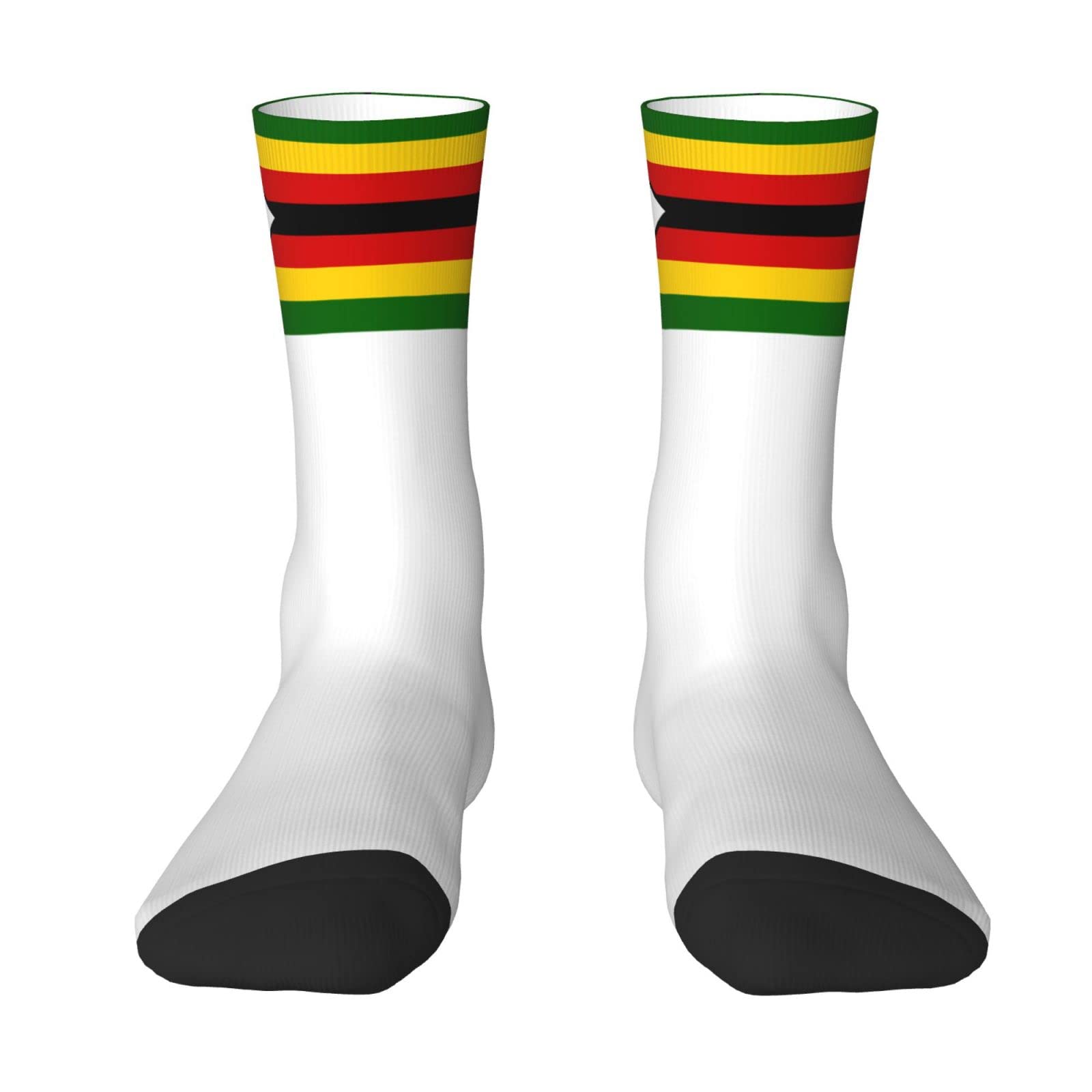 Melbrakin Zimbabwe Flag Crew Socks Summer Moisture Wicking Athletic Socks For Mens And Womens