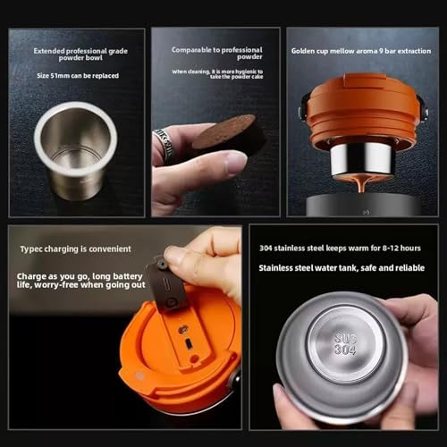 Cafetera portátil eléctrica con batería 600 mL miniatura 4