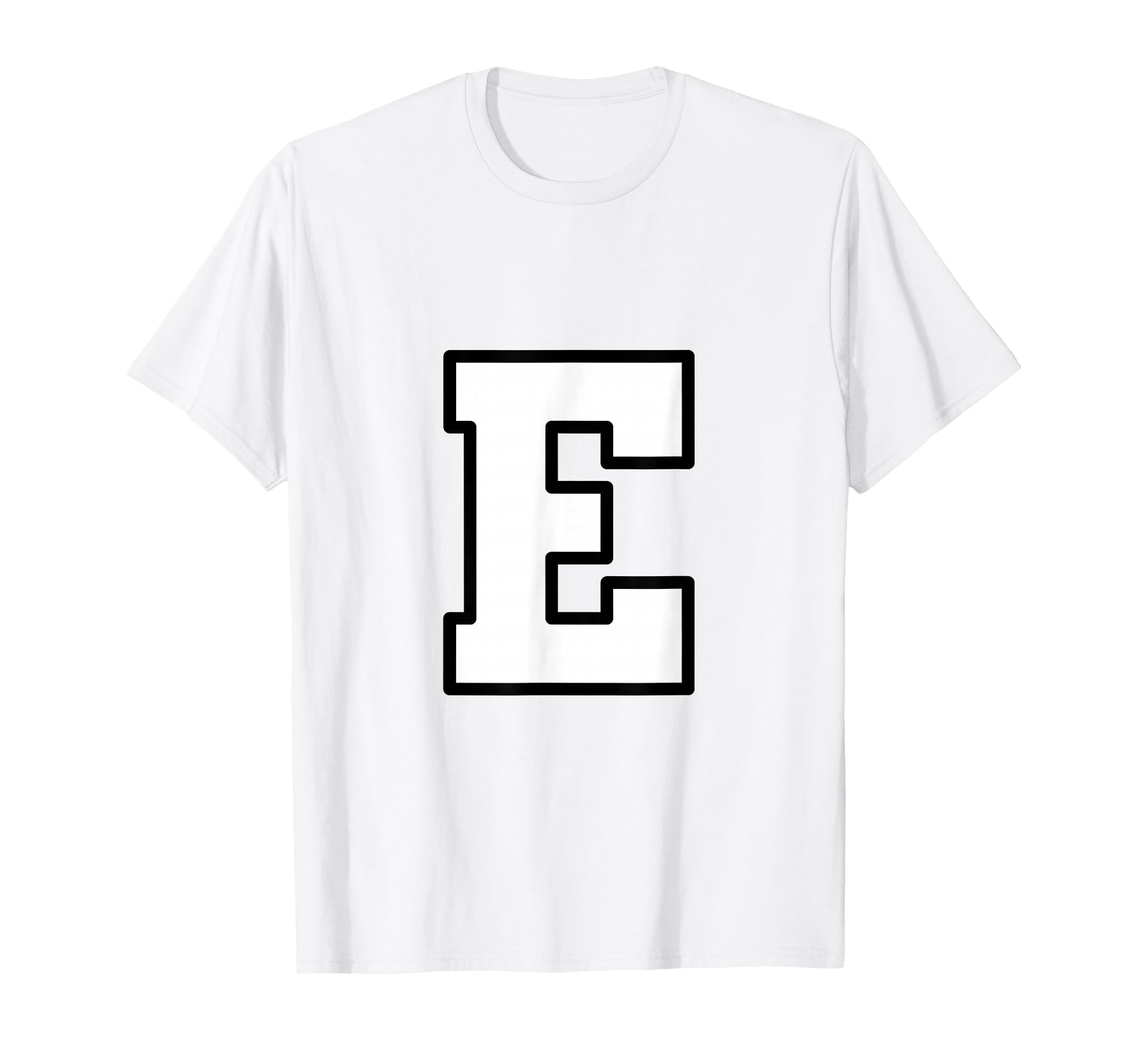 Letter E Capital Alphabet Varsity Monogram Initial T-Shirt