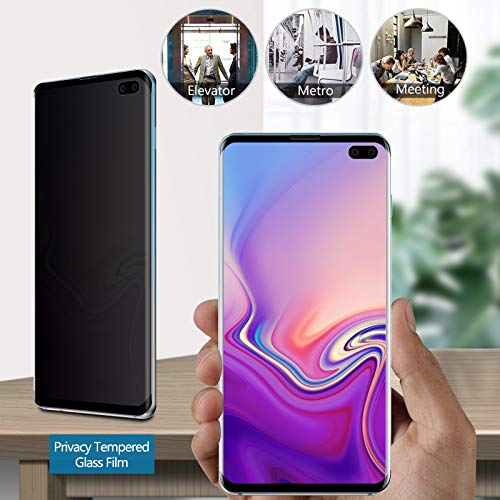 Surbuid Galaxy S10 Plus Privacy Screen Protector, Tempered Glass [Not For Galaxy S10] [Does Not Support Fingerprint Unlock] [Edge Glue] Case Friendly 3D Touch Screen Protector For Galaxy S10 Plus #TOP5