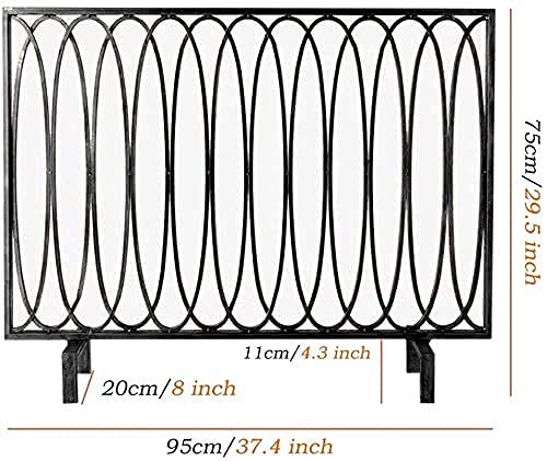 Pantalla para chimenea interior de metal protector de salón plano contra chispas 2