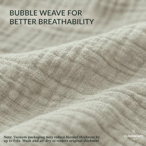 CLOUDSCAPE 4 Layer Muslin Blanket for Adults, 100% Cotton Blanket King Size, 92" x108'' Fits Upto Cal King Bed, All-Season, Soft Lightweight, Breathable Layering Cotton Summer Blankets - Fog by CLOUDSCAPE LINEN - Used condition - Image 2