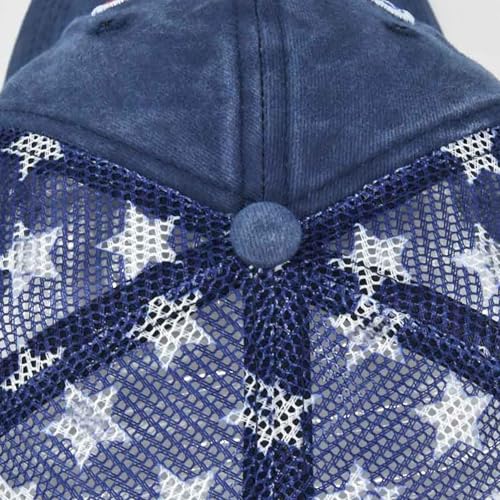 Image of UTOWO American Flag Hat USA Unisex Vintage Embroidery Washed Distressed Hat Adjustable Baseball Cap