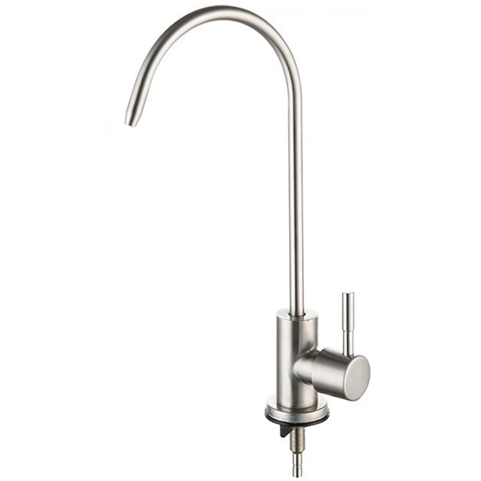 Robinet de cuisine osmose inverse en acier inoxydable brossé avec raccord 1/4 pouce rotatif 360