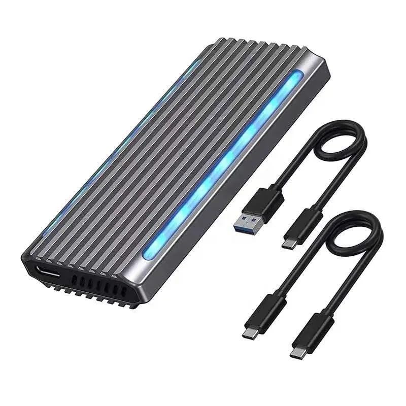 M.2 NVME & NGFF, M.2 SSD to USB 3.0/USB 3.1 10Gbps Enclosure, Tool Free, RGB Aluminium CASE, PCI-E NVMe Reader, USB-C, Supports M & B&M Keys, 2230/2242/2260/2280 SSD-image-29