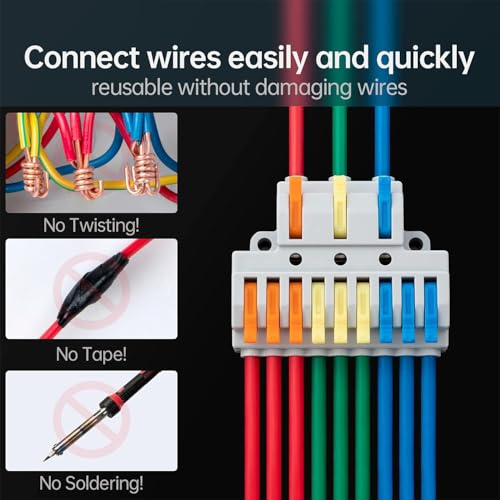 Image of ZIVIK 3 in 9 Out Quick Wire Connector, 1Pcs Push-in Releasable Cable Conductor, Secure & Removable Electrical Connector, Fast Terminal Block Distribution Wire Jointer Cable Conductor Clamp