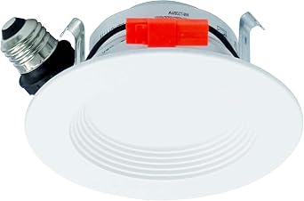 4 Inch LED Recessed Light, Dimmable, 5CCT 2700K/3000K/3500K/4000K/5000K, Retrofit Downlight with Baffle, 9 Watt, 750 Lumens, Easy to Install, ES Qualified, UL Listed - 6 Pack