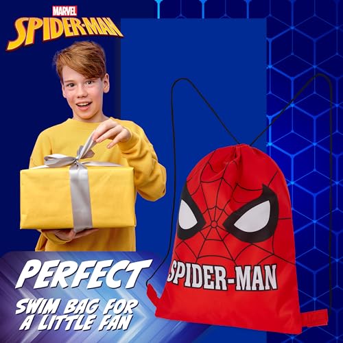 Disney Drawstring Bags, 11 x 14” Swimming Bag with Airflow Vent (Red Spiderman)3