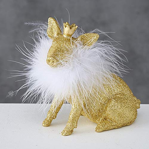 Bloominghome Deko Schwein Glitzer Gold H13 cm Cover