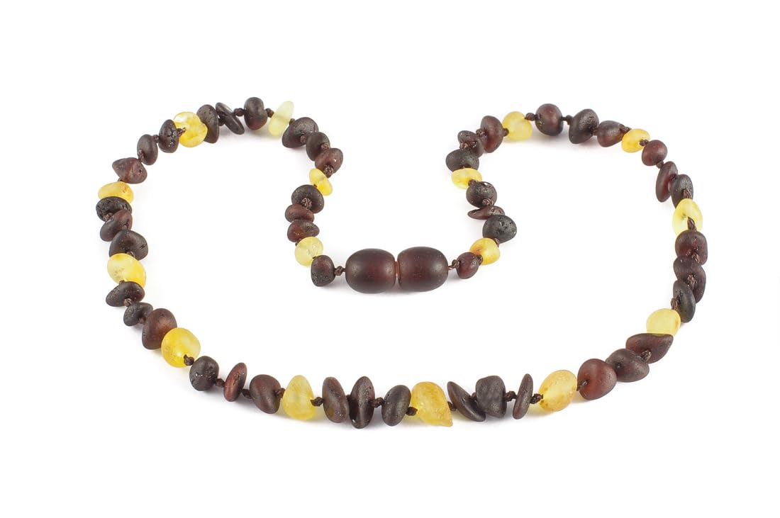Baltic Elements Baltische Bernsteinkette für Damen, Herren & Jugendliche – Natürlicher Bernstein Schmuck aus Litauen, Einzigartiges Design, Perfekte Geschenkidee für Mutter, Schwester & Teens