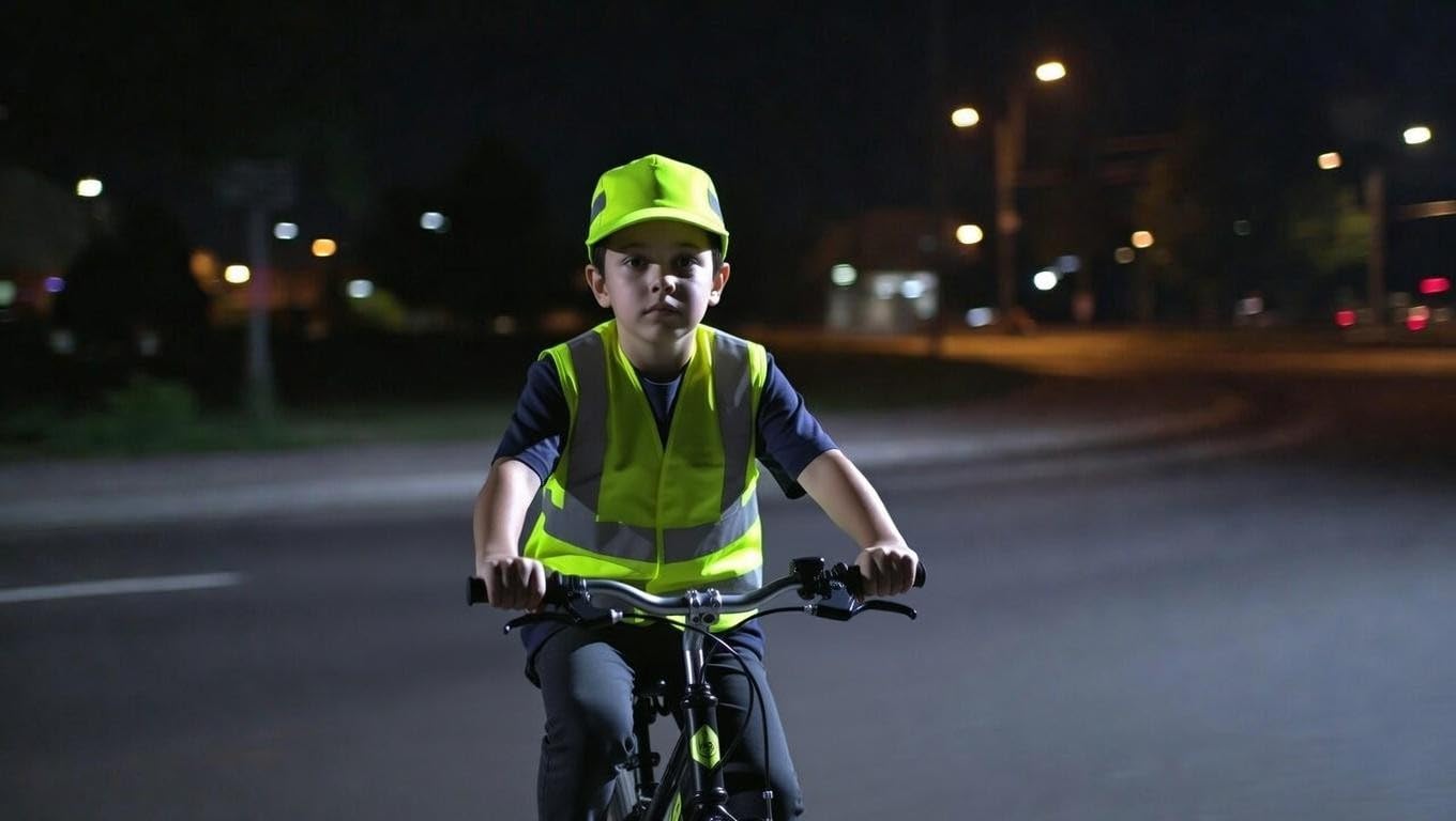 Gorra Niños Alta Visibilidad Amarillo Neón Reflectante Seguridad Protección Solar Talla Ajustable