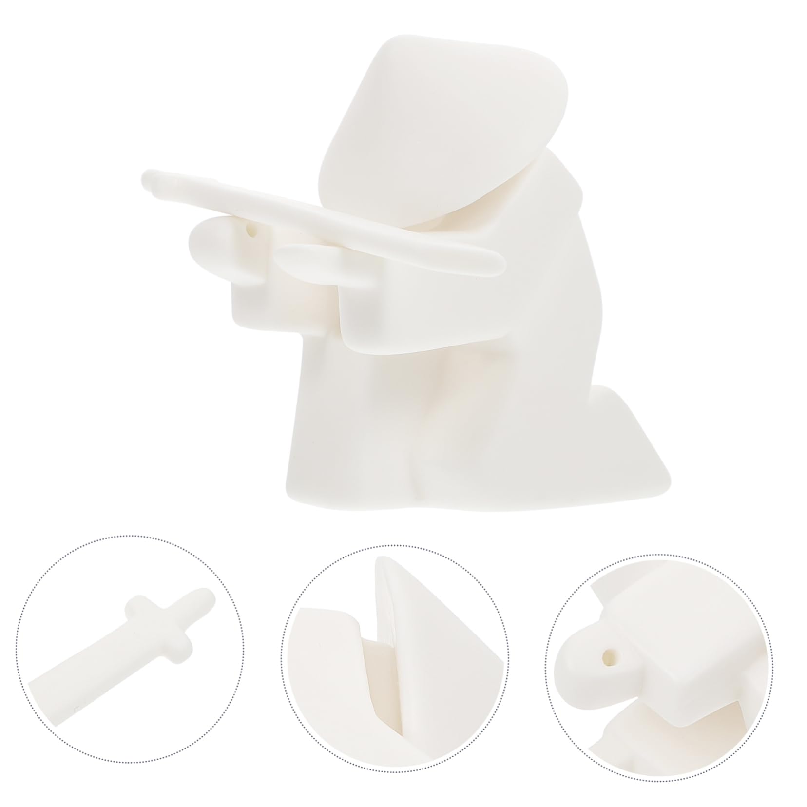 Soporte para Incienso Decorativo de Cerámica Blanco, 1 Juego