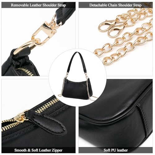 Image of YAMEIZE Trendy Small Shoulder Bags - Classic Crescent Bag with Removable Straps Tote Hobo Clutch Handbag for Women