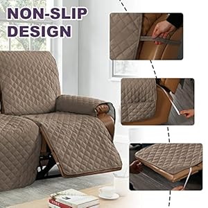 Meillemaison recliner sofa slipcover couch covers for 2 cushion couch non slip reclining loveseat cover with elastic straps kids dogs pets 2 seater taupebeige mmclkr02c2  urban country home decor