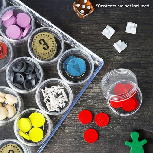 Image of The Beadsmith Clear Organizer Box - 9.5 inch x 6.4 inch Storage Case with 24 Mini Jars (1.5 inch x 0.8 inch), Screw-Top Containers for Crafts, Spices, Pills, Screws, Jewelry, Office Supplies & More (Pack of 3)