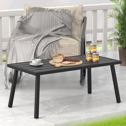 Table basse d'extérieur en métal pour café en terrasse et aménagement de balcon compact - 3