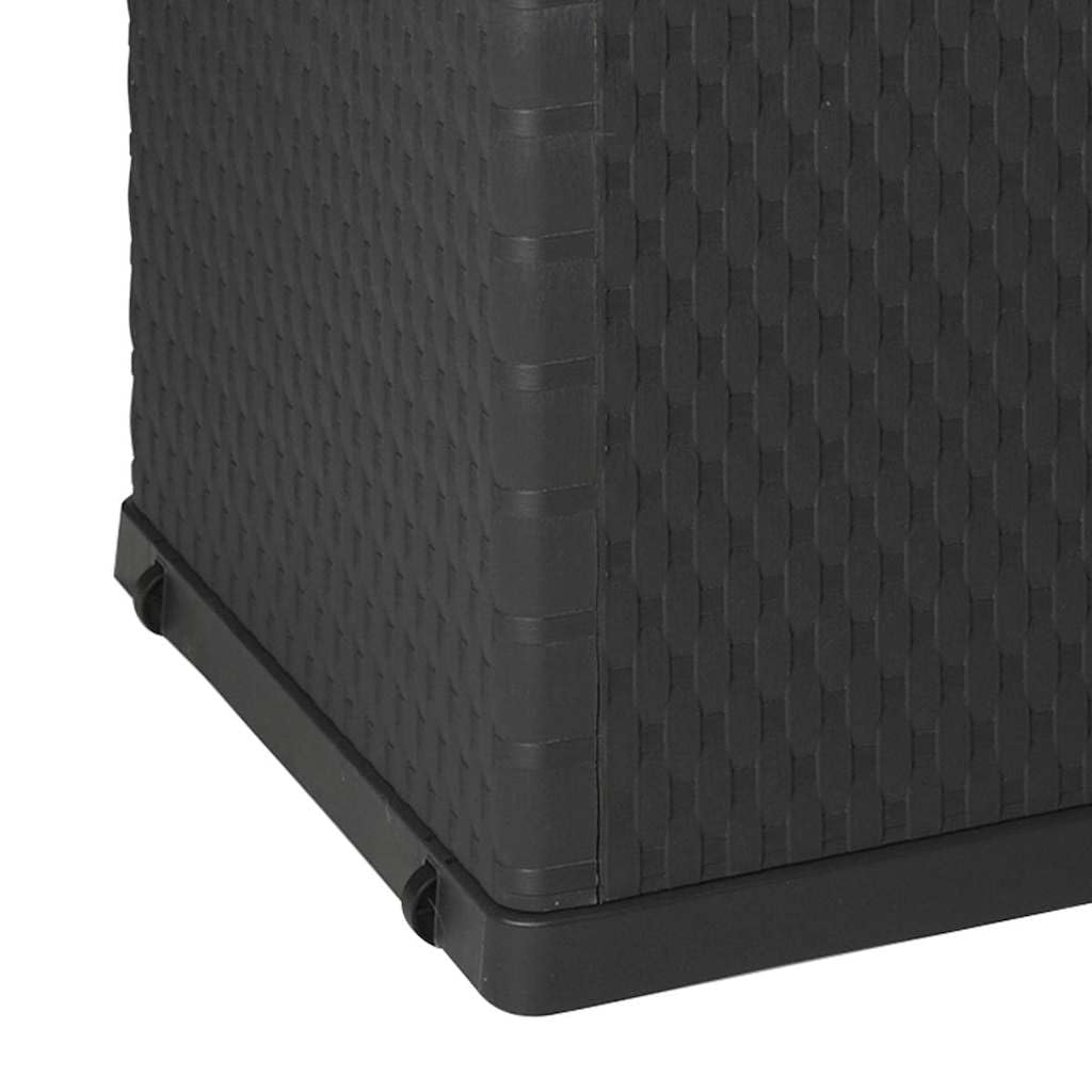 Garten-Aufbewahrungsbox Anthrazit mit Rattanoptik 120x56x63 cm wetterfest wasserdicht abschließbar ideal für Kissen Auflagen Decken Stauraum Balkon Terrasse Outdoor
