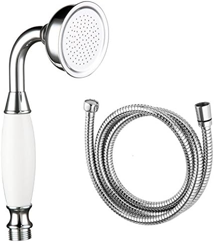Shile Traditional Brass Ceramics Telephone Handheld Shower Head Chrome Finish with 1.5 Meter Hose for Bathroom