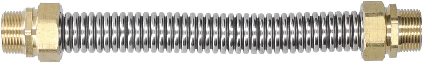 Stainless Steel Corrugated Hose G3/4 Male Thread Flexible Bellow Pipe for Air Conditioner Water Heater Fan Coil 25cm 304 Stainless Steel Copper Joint