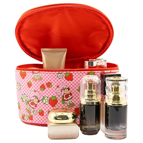 Strawberry Shortcake Makeup Bag – Makeup Organizer, Travel Toiletry Bag for Women & Girls | Cute Cosmetic Bag, Train Case for Kids, Travel Bag, Toiletry Bag for Women, Make up Storage | Ages 3+4