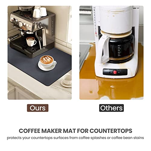 Image of Coffee Mat | Coffee Maker Mat for Countertop(12 inchx19'') | Anti-Slip Absorbent Dish Drying Mat for Kitchen | Suitable for Coffee Machine, Coffee Maker, Coffee Pot, Espresso Machine, Dish Rack