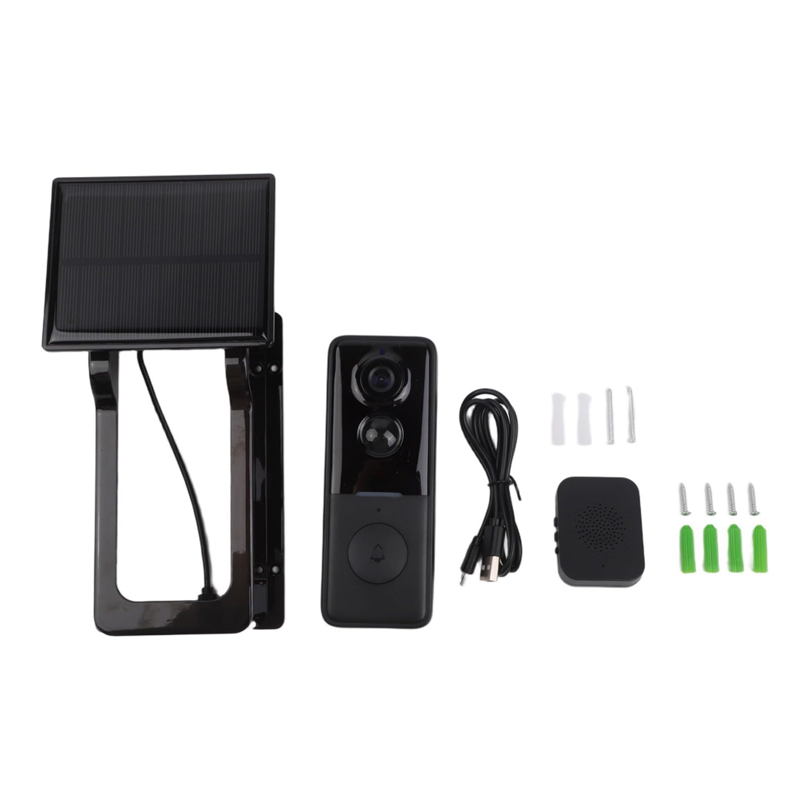 Copertura solare nera trasparente per videocamera campanello wireless Tuya 1080P HD Video visione notturna IP65 impermeabile rilevamento del movimento nero