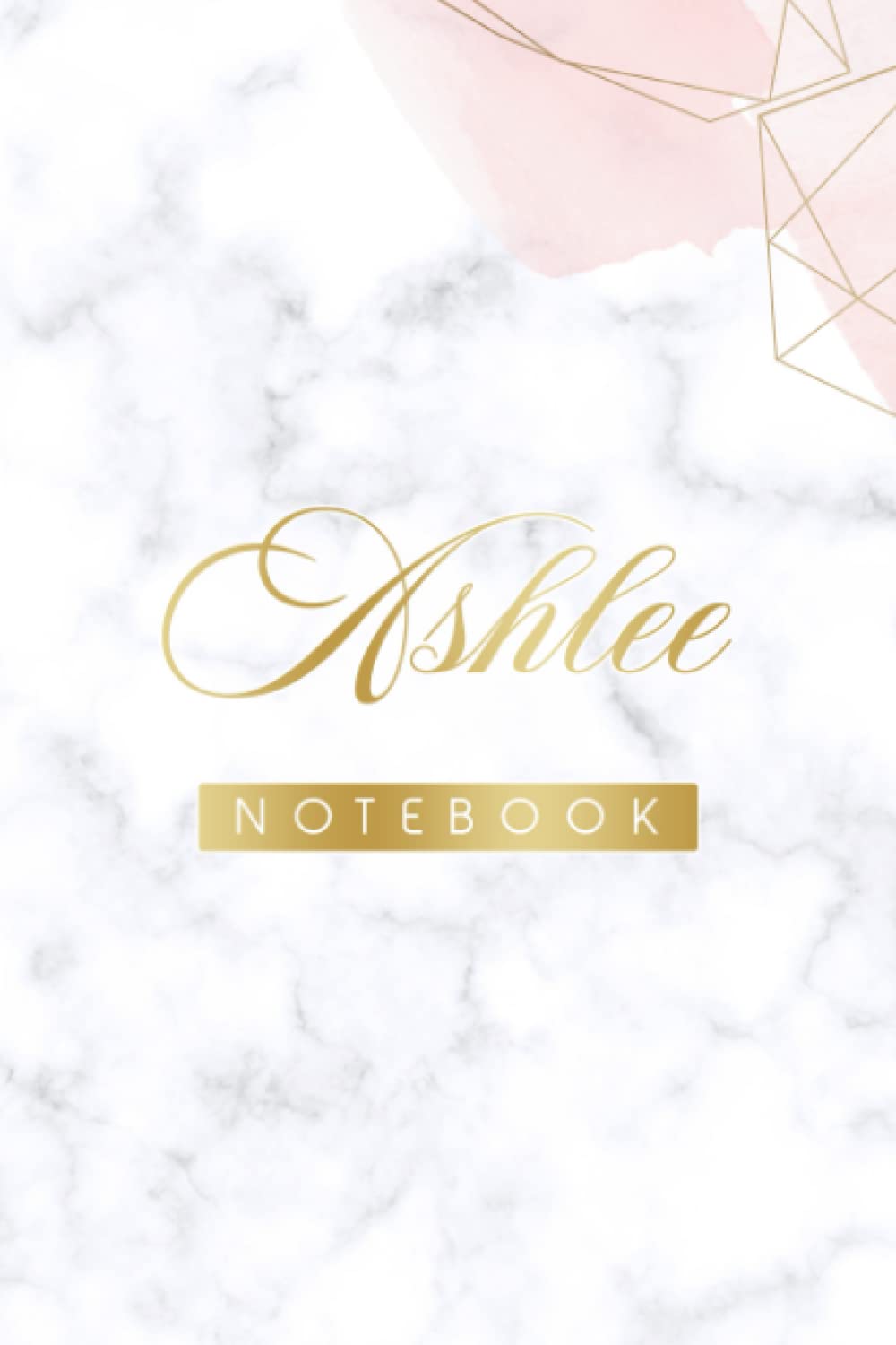 Ashlee Notebook: Pink, Cute Heart, Personalized Name, Cute pug journal for Ashlee Blank lined Cute Notebook: A colorful 6x9" (15.24cm x 22.68cm) A5