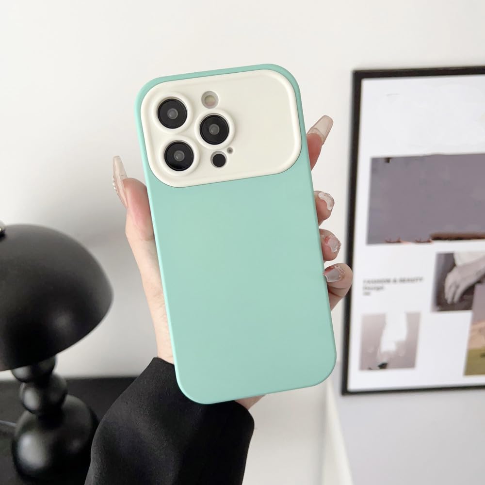 Coque iPhone 14 Pro Max bicolore avec grande fenêtre et protection complète bleu clair - 8