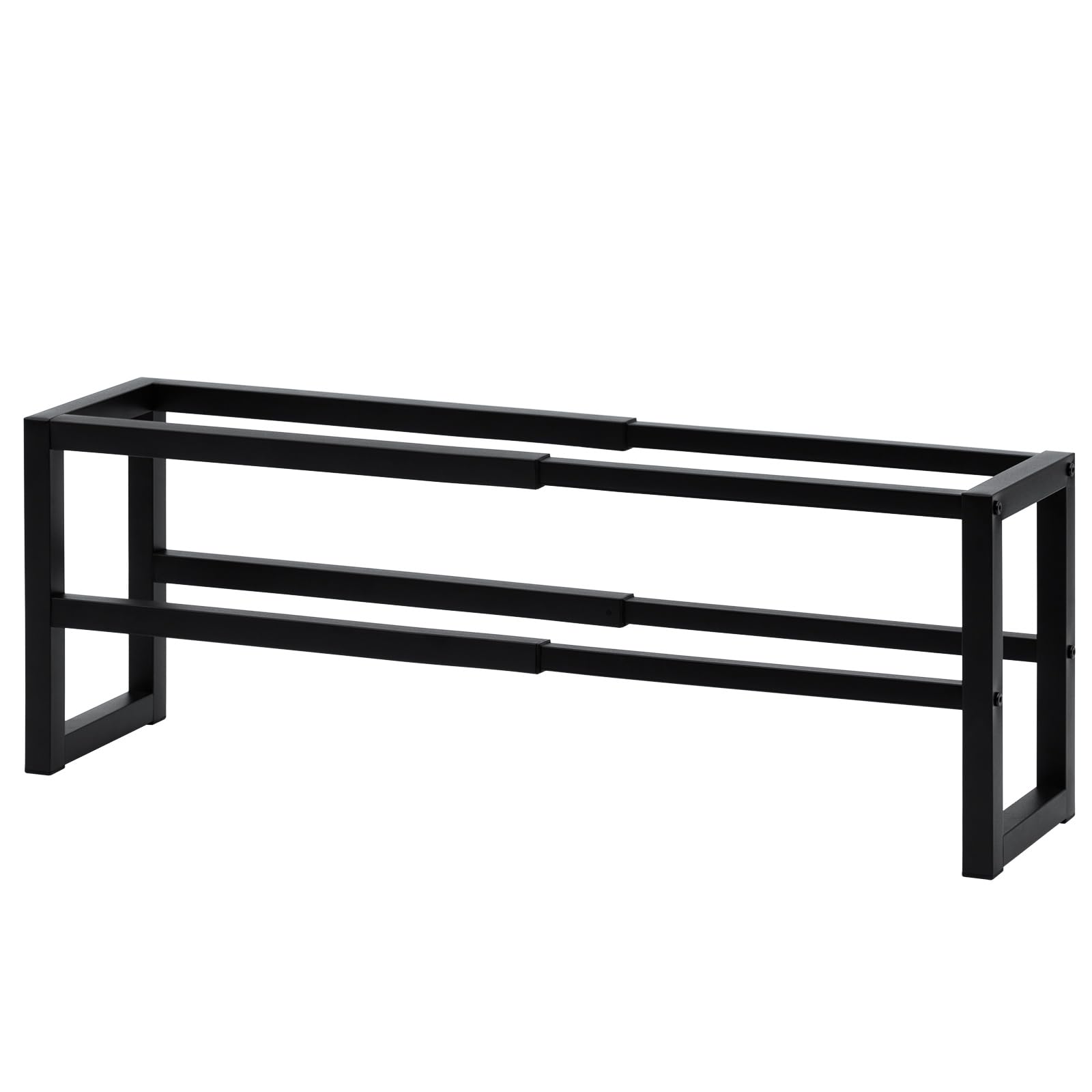 WOLTU Portascarpe Estensibile a 2 Livelli, Scaffale in Metallo, Scarpiera Salvaspazio Slim, Organizzatore di Stoccaggio per Scarpe, Mobiletto Ingresso, Corridoio, Camera da letto, Nero