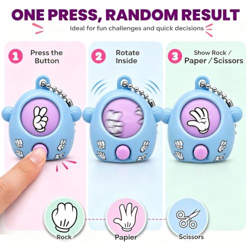 Image of Rock Paper Scissors Keychain Toy, 10 Pcs, Assorted Colours