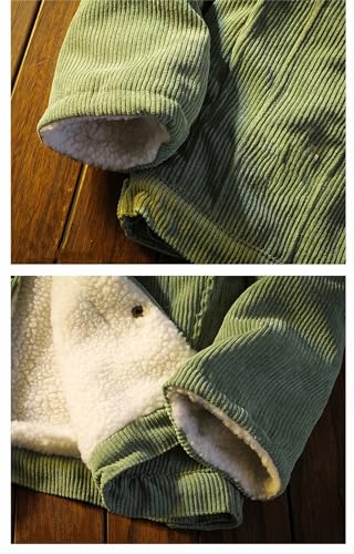 Men Winter Thicken Casual Corduroy Turn-Down Collar Coat Warm Outwear Single Breasted Parkas3