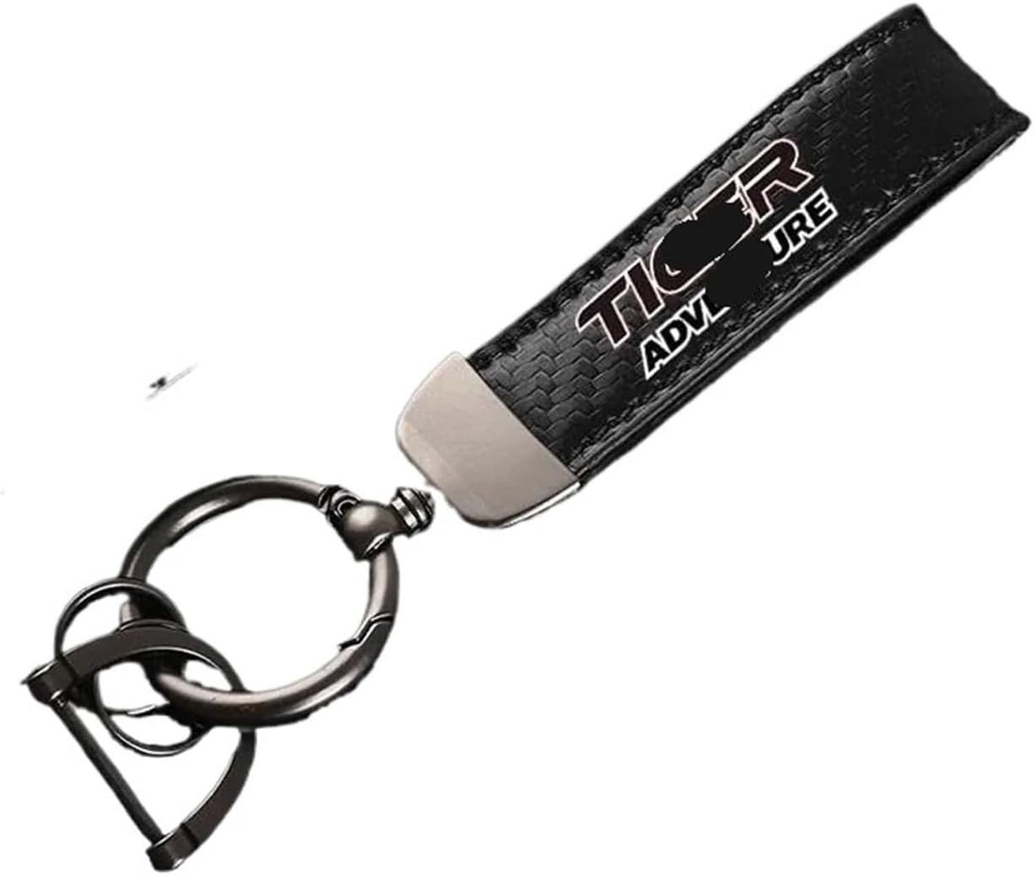 XIUNYIE Genuine Leather Motorcycle Keychain Horseshoe Buckle Keyring Jewelry Accessory for Tiger Adventure Motorcycles, a