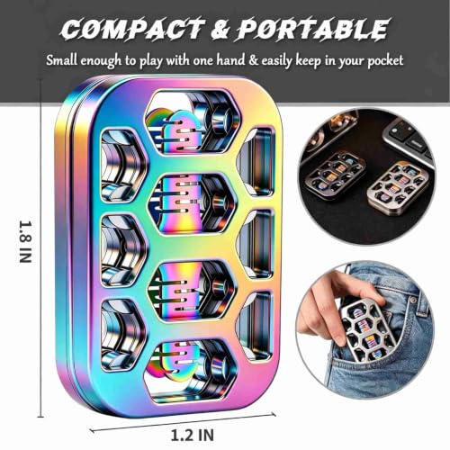 MQEDC Fidget Toys Adults Openwork Design Metal Fidget Slider EDC Fidget Toys Adults Decompression Desk Toys to Relief Anxiety and Stress for ADD, ADHD & Autism (Vibrant Colors) by MQEDC - Used condition - Image 6